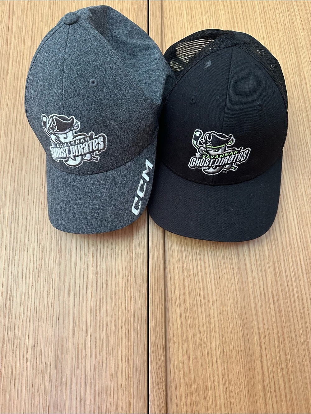 Savannah Ghost Pirates Logo Baseball Hats - Black & Gray - Picture 9 of 9